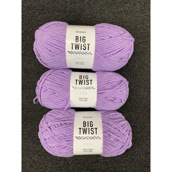 Big Twist Other - Lot Of 3 Big Twist Posh Ube Milk Tea Yarn Polyester Bulky Weight#5 7.05oz/223yds